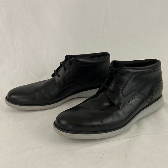 Rockport Tru Tech Leather Black Chukka Boots Size 11.5 - Picture 1 of 7